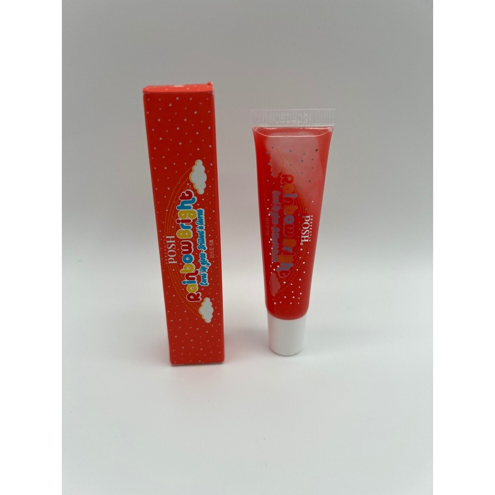 Perfectly Posh Rainbow Bright Coral Lip Gloss 0.5 fl oz Vegan Shea Watermelon